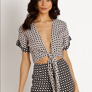 NEW Beach Riot Piper Tie Front Crop Top